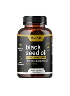 Buy Black Seed Oil, 100% Cold Pressed Cumin, Nigella Sativa Dietary Supplement - 90 Softgel Capsules in UAE