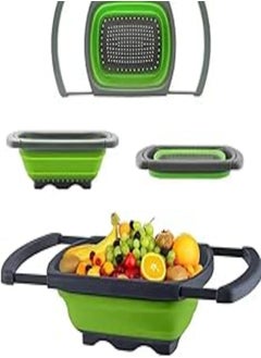 اشتري Collapsible Silicone Adjustable Sink Strainer, Large Coloured Food Drain Basket, with Extendability - Unique Innovation for Kitchen Convenience Assorted Colors في مصر