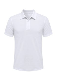 Buy Mens Polo Shirt Plain 100% Combed Cotton Short Sleeves White Polo Shirt For Mens in UAE