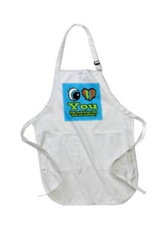 اشتري Bright Eye Heart I Love You Only When Give Cookies Printed Apron With Pockets Multicolour White في السعودية