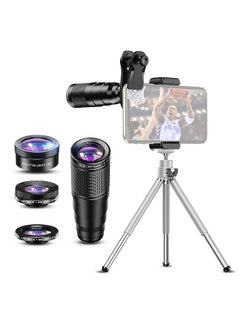 Buy APL-22X105-4IN1 Metal Phone Camera Lens 22X Telephoto Lens Fisheye Lens Wide Angle Lens Macro Lens Polarization lens with Tripod Phone Camera Lens Clip in UAE