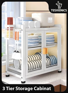 Buy 3 Tier Dish Dryer Cabinet Rack Drying Stand Drainer Organizer Storage Box Countertop Kitchen Cutlery Utensil Plate Holder Drain Bracket Shelf in UAE