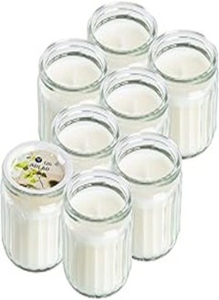 Buy Ikea ADLAD White Mini Scented Candles in Glass Jars, Scandinavian Woods & Citrus, 12 Hours Each - Set of 8 in Egypt