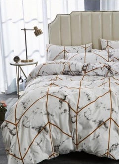 Buy King size 6 piece without filler bedding set with marble design. in UAE