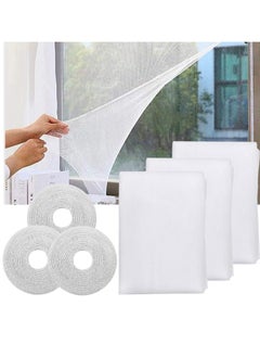 Buy Mosquito Net for Windows,3 Packs DIY Self-Adhesive Window Screen Mesh (1.3 * 1.5 m) with 3 Rolls White Tapes,Universal Transparent Mosquito Insect Screen Can Be Cut and Fit Without Drilling in UAE