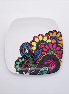 Buy Bright Designs Melamine Side Plate 
Set of 6 (L 22cm W 22cm) Paisley in Egypt