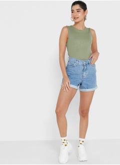 Buy High Waist Denim Shorts in UAE