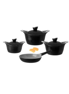 اشتري Lahoya Granite Cookware Set 9 Pieces Black Color في السعودية