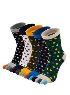 Buy Toe Socks Mens Five Finger Socks Cotton Sports Running Socks, Athlete Crew Socks with Toe for Men, 5 Pairs in UAE