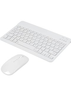 Buy Wireless Keyboard and Mouse Combo Bluetooth Keyboard Mouse Set with Rechargeable Battery White in UAE