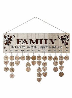 Buy Gifts for Mom Grandma Dad from Daughter Son DIY Wooden Family Birthday Reminder Calendar Wall Hanging with 100 Tags Keep Track of Birthdays Mothers Fathers Day Decorations in UAE