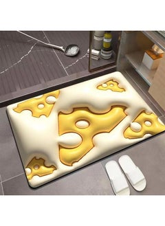 اشتري 3D Bathroom Mat Shower Entrance Carpet Bathmat Rug Absorbent Floor Quick Dry Non-Slip Mat في الامارات