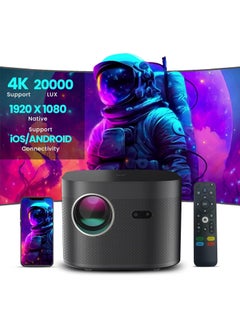 Buy F18 Projector (Android11.0/Auto focus) 4K Projectors with 2.4G/5G Dual WiFi 6and BT5.3,20000 LUX Native 1080P Full HD Video Projectors,4D/4P Keystone Correction For Homes in Saudi Arabia