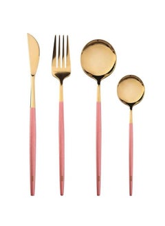 اشتري 4-Piece Stainless Steel Knife Dessert Fork Spoon Flatware Set في الامارات