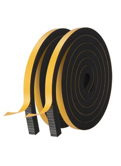 اشتري SYOSI Weather Stripping Door Seal Strip,High Density Foam Tape,Doors and Windows Insulation Soundproofing Weatherproof,Self Adhesive Rubber Weatherstrip Door Seal Strip 1/2''W X 1/4''T X 26'L في الامارات