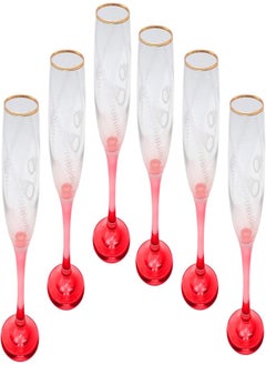 Buy Segaey Turkish MISKET Glass/Golden Rim & Rosy chain/Elegant design, Trusted Brand, Attractive shape of Smoothies, Juices, Cocktails/High Quality Materials001331/ 6 Pcs / in Egypt