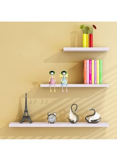 Buy 3 Piece Floating Wall Shelves for Stylish Display,Ideal for Bedroom, Office, Kitchen, and Living Room Decor in UAE