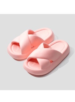 Buy Korean Style Of Summer Ladies Cross Strap Thick Bottom Soft Slippers in UAE