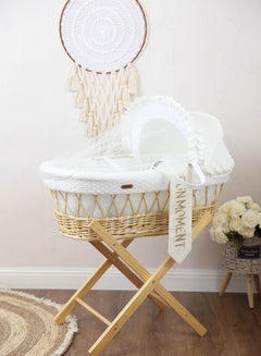 Buy Moses Basket Cot with Stand White Color in Saudi Arabia