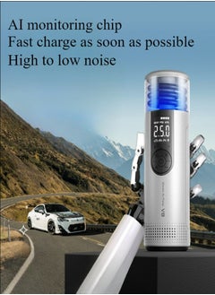 Buy Tire Blower Car Tire Inflator Car Air Motor with Auto Stop and LED Light Fast Portable Air Pump for Car, Bicycle, Motorcycle Ball Air Bed in UAE