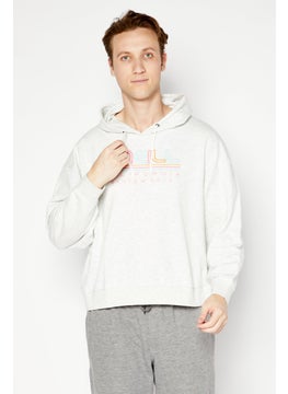 اشتري Men Hooded Long Sleeve Embroidered Sweatshirt, Grey Combo في السعودية