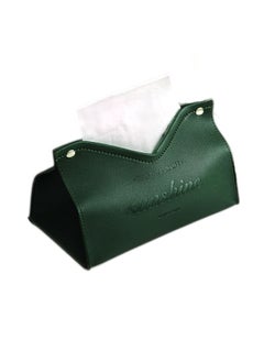 Buy Leather Tissue Box（Waterproof） V-Shaped Hotel Paper Drawing Box, Home Living Room Creative Storage Box-Green in Saudi Arabia