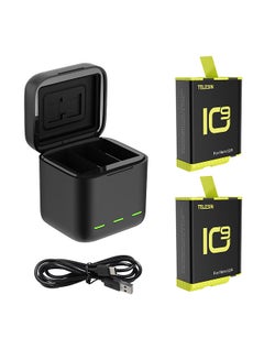 Buy TELESIN Sports Camera Battery Storage Charger Set 1 * 3-slot Battery Charging Box + 2 * 1750mAh Batteries Fast Charging with TF Card Storage Slots Replacement for GoPro Hero 11/10/ 9 in Saudi Arabia