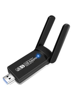 Buy USB WiFi Bluetooth Adapter, 1300Mbps Dual Band 2.4/5Ghz Wireless Network External Receiver, Mini WiFi Dongle for PC/Laptop/Desktop in Saudi Arabia