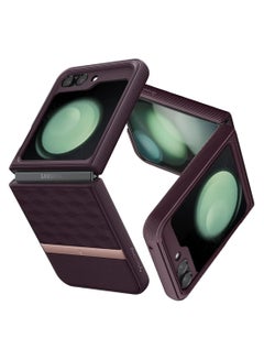 اشتري Caseology Parallax 3D ergonomic pattern Protective Case Compatible with Samsung Galaxy Z Flip 5 Case (2023) - Burgundy في الامارات