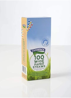 Buy Striped Paper Straws Wide 100 pcs in UAE