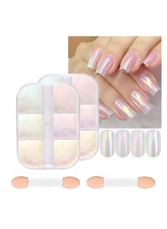 اشتري Chrome Nail Powder Metallic Mirror Effect Pigment Chrome Iridescent Pearl Mica Powder Mirror Laser Aurora Nail Powder Aurora Powder  for Nail Art في الامارات