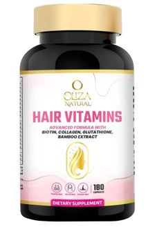 Buy Hair Vitamin Supplements 180 Capsules | Advanced Formula With Biotin 2500mcg, Collagen, Glutathione & Bamboo Extract For Healthy & Stronger Hair in UAE