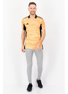 Buy Men Sportswear Fit Short Sleeve Training Jersey, Orange/Black in UAE