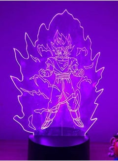 اشتري Dragon Ball Z Goku Super Saiyan Flashing Ver. 3D LED Night Light 7 Colors Touch Optical Illusion Action Figure Lamp Decoration في الامارات