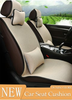 اشتري 1pcs Auto Breathable Universal Four Seasons Front Car Seat Covers Luxury Include Front Car Seat Protector Lumbar Pillow and Neck Pillow Compatible with 95% Vehicle Fit for Cars Truck SUV or Vans في السعودية