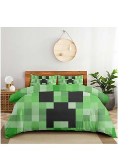 Buy 3 in 1 Allover print  Minecraft Double Duvet Cover Set Includes 2 Pillowcases in Saudi Arabia