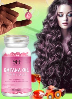 اشتري Natural Batana Hair Oil Capsules Raw Batana Oil for Hair Growth Hair Conditioner Oil for Thin Hair Repair Damaged Hair Nourishes Thin Hair Scalp Skin and Hair Growth 30Pcs في الامارات