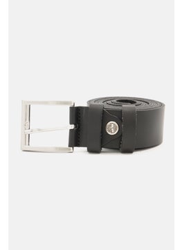 Buy Men Leather Belt, Black in Saudi Arabia