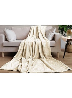 Buy Ultra Plush Blanket 150x200cm-beige in UAE