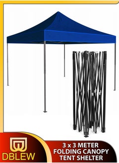 Buy 3x3 Meter Steel Frame Ground Tent for Outdoor Events Parties Markets Exhibitions Beach Picnics Camping Catering Advertising Gardens Pavilion Gazebo Stand Waterproof UV Protected Canopy Shelter Shade in UAE