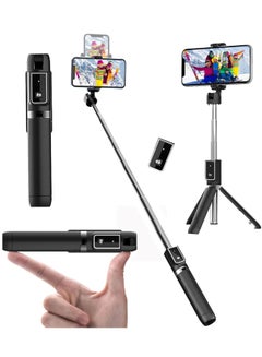 اشتري Selfie Stick 3 in 1 Extendable Selfie Stick Tripod with Detachable Bluetooth Wireless Remote Phone Holder for iPhone 12/Xs/iPhone 8/iPhone 11/11pro Galaxy S10/S9 Plus/S8/Note8 LG (P40 Black) في الامارات