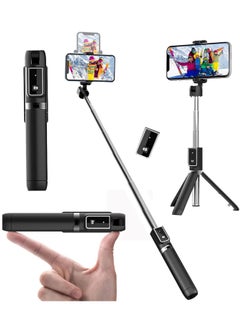 اشتري Selfie Stick 3 in 1 Extendable Selfie Stick Tripod with Detachable Bluetooth Wireless Remote Phone Holder for iPhone 12/Xs/iPhone 8/iPhone 11/11pro Galaxy S10/S9 Plus/S8/Note8 LG (P40 Black) في الامارات