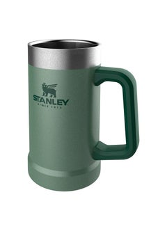 اشتري Adventure Vacuum Stein 0.7L / 24oz Hammertone Green  –  Keeps Beer Cold for 7 hours | Stainless Steel Beer Stein with Handle | Vintage Beer Stein | Dishwasher Safe | Lifetime Warranty في الامارات