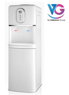 Buy Top Loading Water Dispenser With Hot and Cold Water and Compressor Cooling, Cabinet with Refrigerator, Floor Standing, Suitable for Home, Office etc.-White VGWD925 in UAE