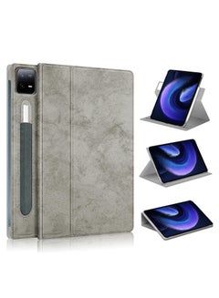 Buy Tablet Accessories for Xiaomi Pad 6/6 Pro 360 Rotation Stand Smart Leather Tablet Case (Grey) in UAE
