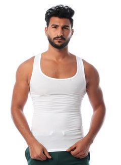 Buy Sleeveless Solid Men Undershirt - White in Egypt