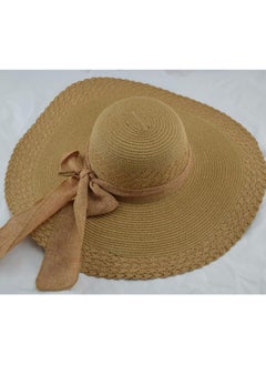 Buy Womens Sun Hats, Big Bowknot Straw Hat Floppy Foldable Roll up UV Protection Beach Cap Sun Hat, Wide Brim Summer Beach Hat for Women Foldable Travel Straw Hat UPF50+ in Saudi Arabia