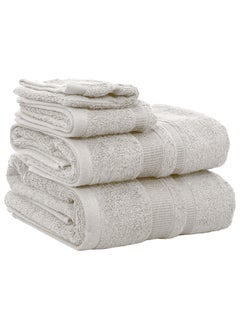 Buy 4 Piece Towel Set 550 GSM Quick Dry Highly Absorbent Thick Soft Hotel Quality in UAE