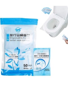 Buy 50 PCS Disposable Toilet Seat Cover Set, Antibacterial Waterproof Disposable Camping Travel Bathroom Covers, Portable WC Pad Toilet Mat For Baby Pregnant Mom, Independent Packing in Egypt