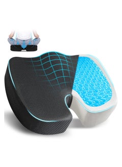 Buy Cooling Gel Memory Foam Seat Cushion for Office Chair, Car, Pain Relief & Tailbone Support – Non-Slip, Ergonomic Pad for Coccyx Comfort, Machine-Washable Cover in UAE